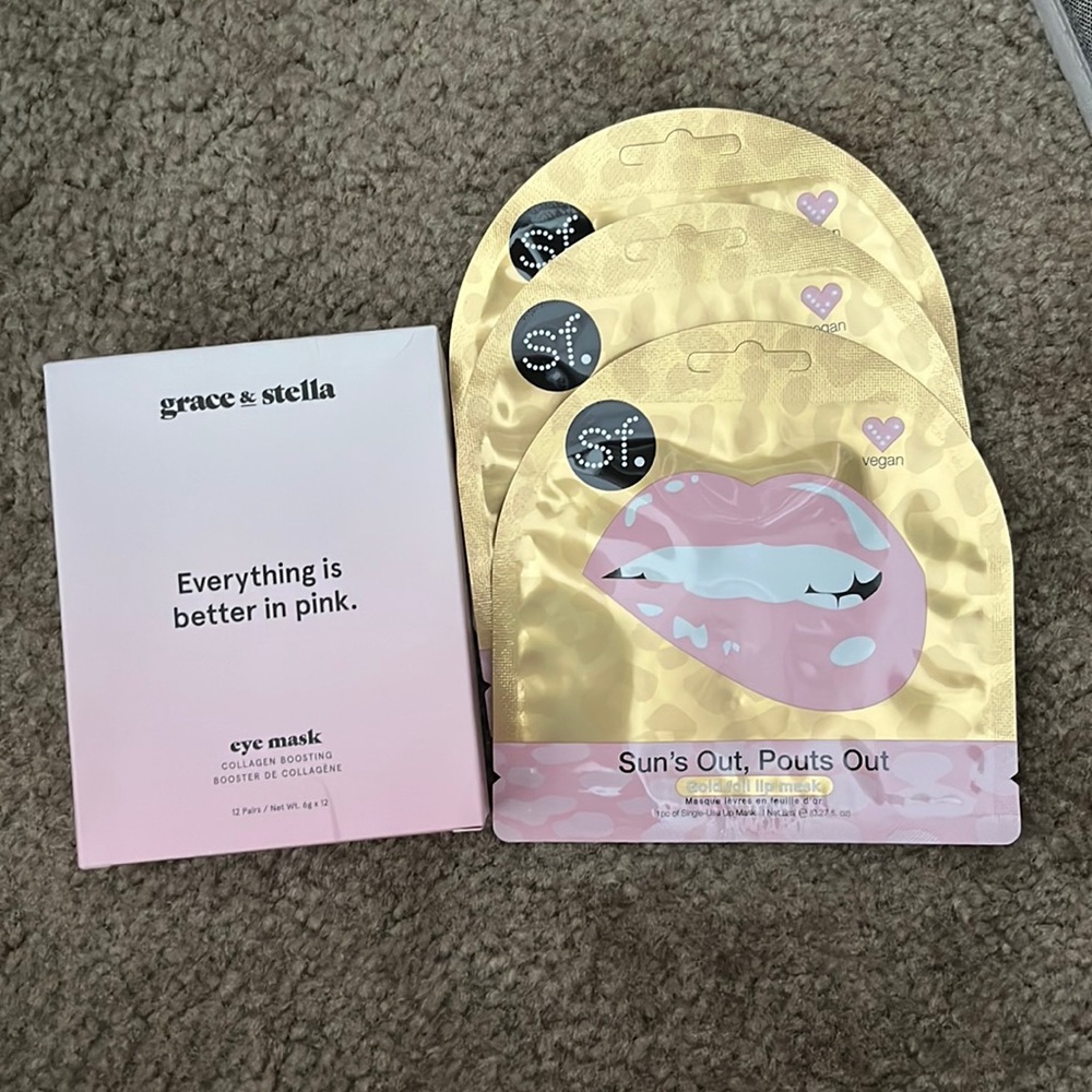 Grace & Stella eye mask and SF lip mask bundle